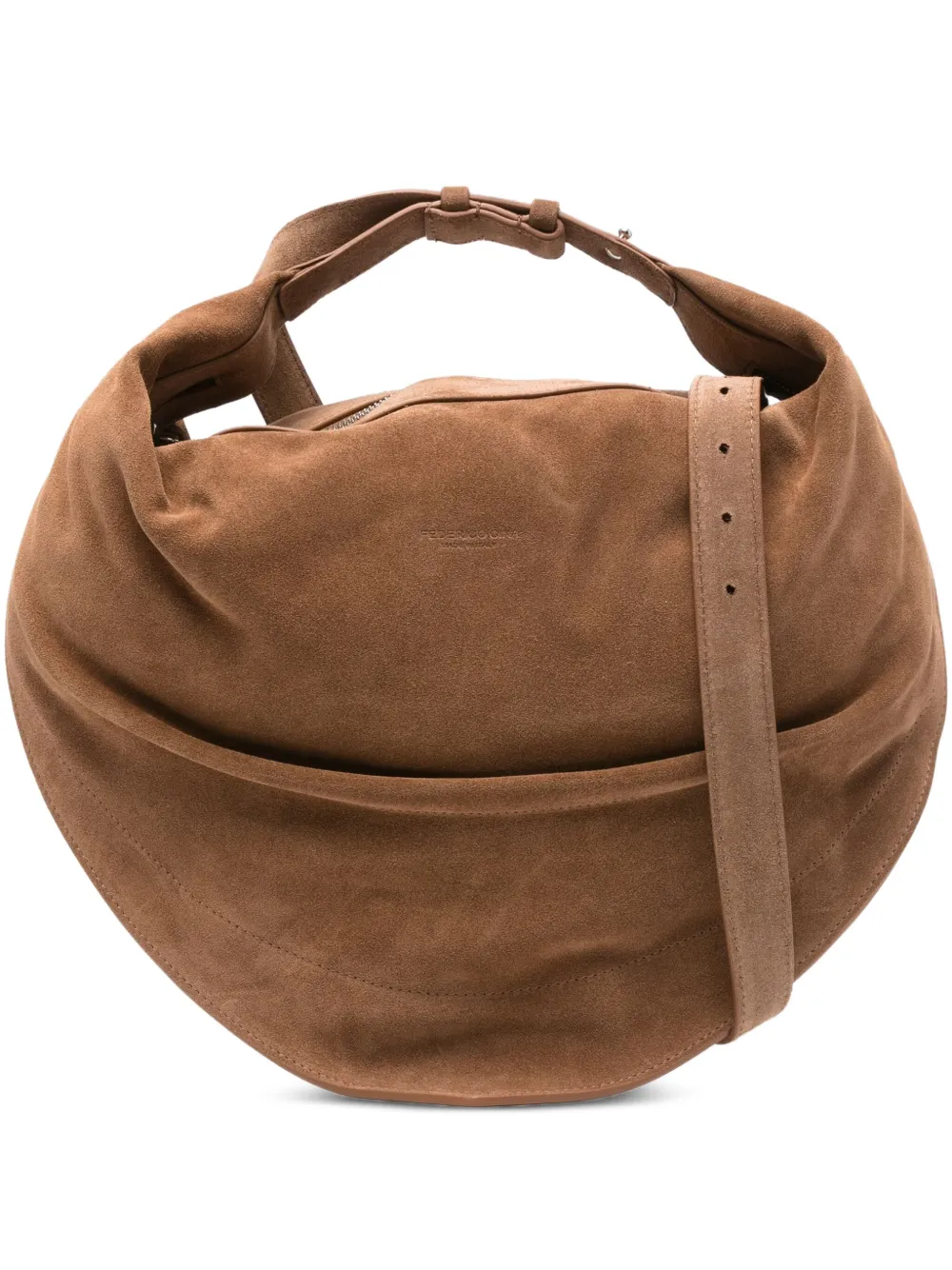 FEDERICO CINA Tortellino suede-leather tote bag | Brown | Image 1