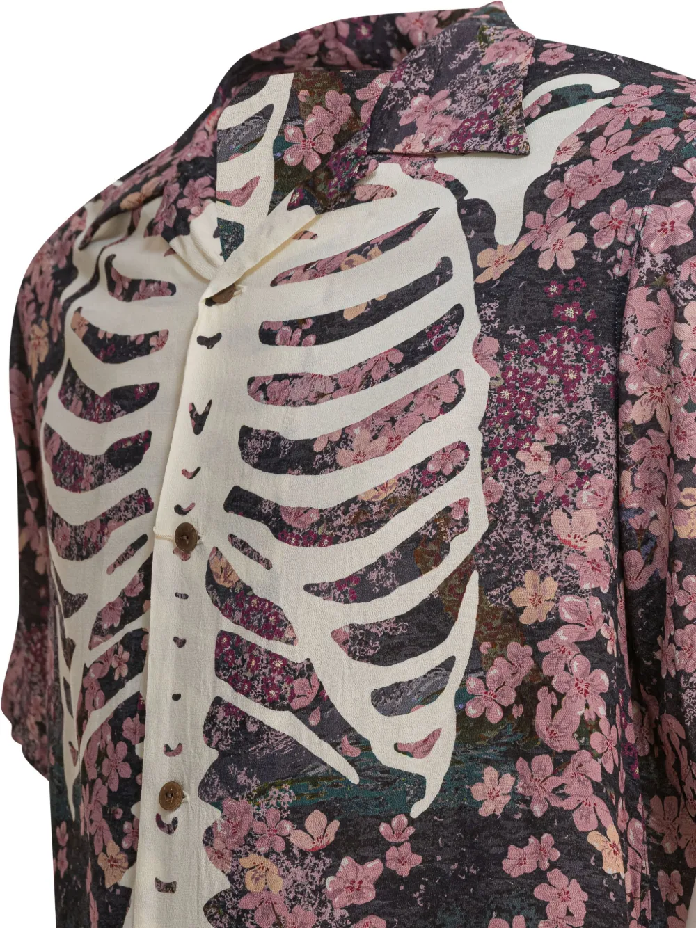 Kapital Floral Skeleton Shirt In Pink