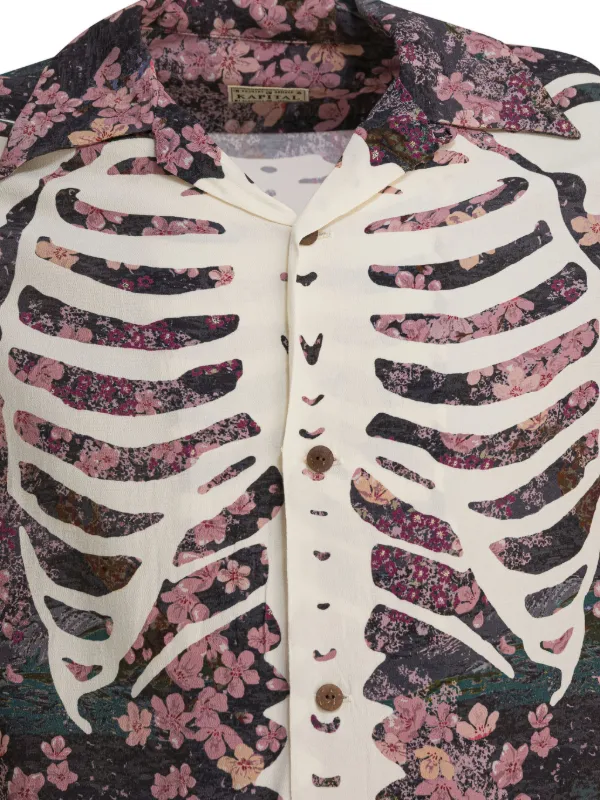 KAPITAL Floral Skeleton Shirt | Pink | FARFETCH
