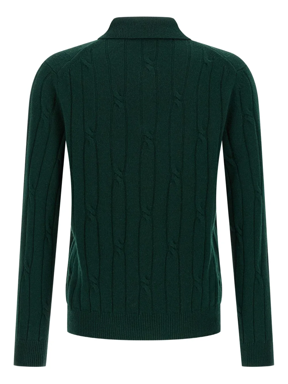 Zanone cable-knit polo shirt - Groen