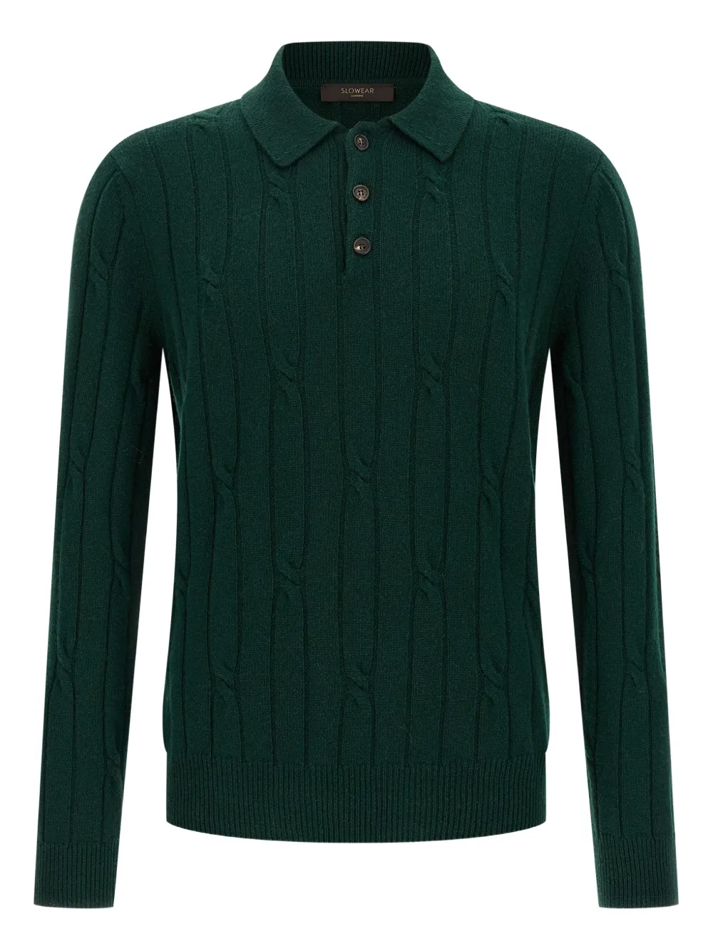 Zanone Kabelgebreid poloshirt Groen