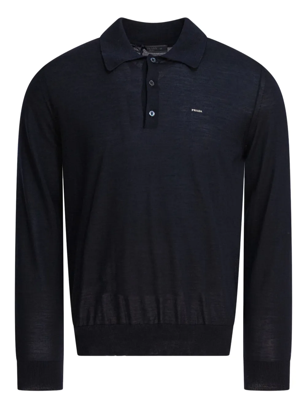 Prada Poloshirt met lange mouwen en knopen Blauw