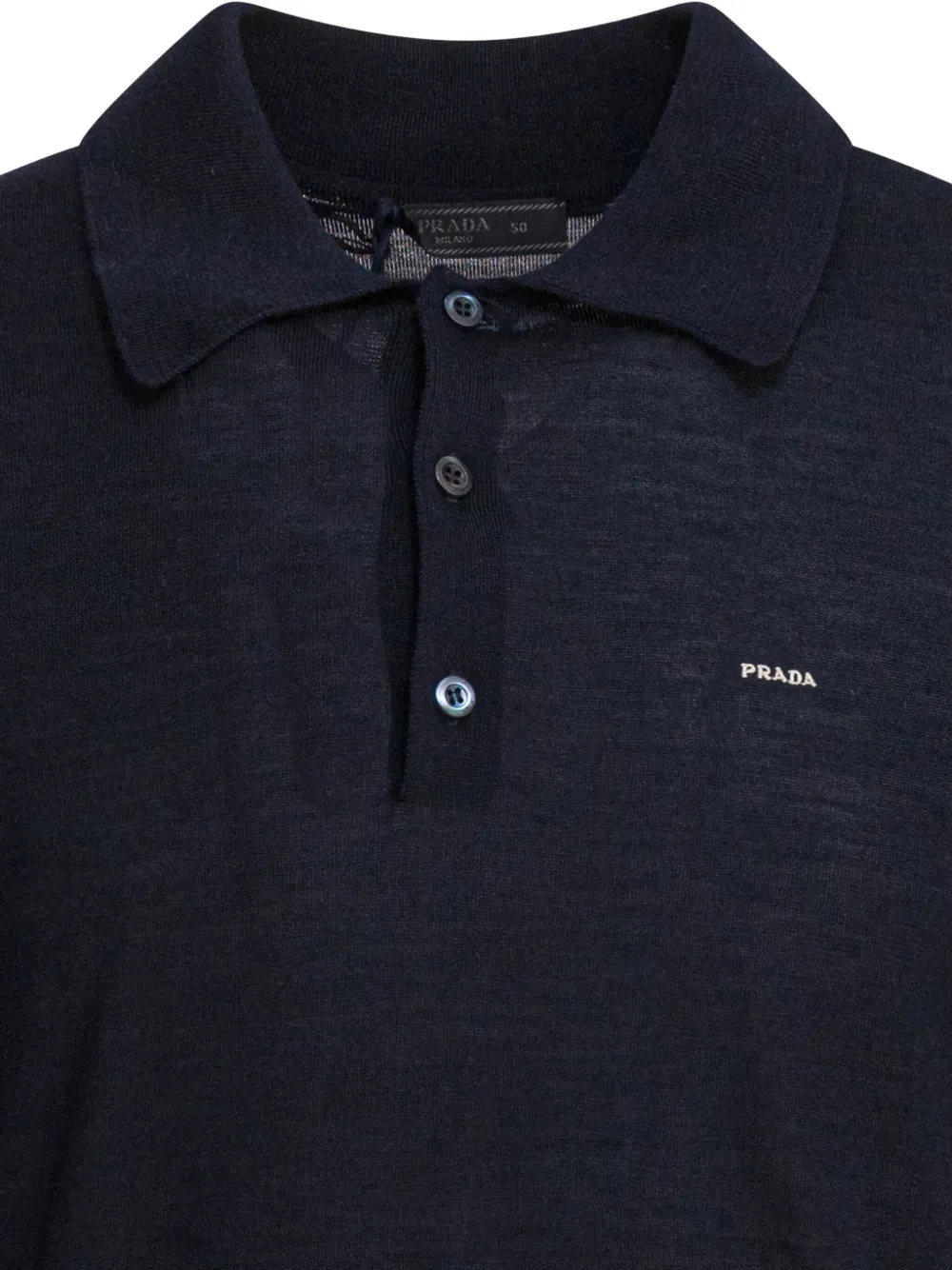 Prada Poloshirt met lange mouwen en knopen Blauw