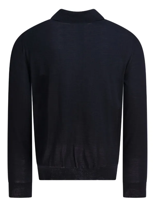 Prada long-sleeve Button Polo Shirt | Blue | FARFETCH