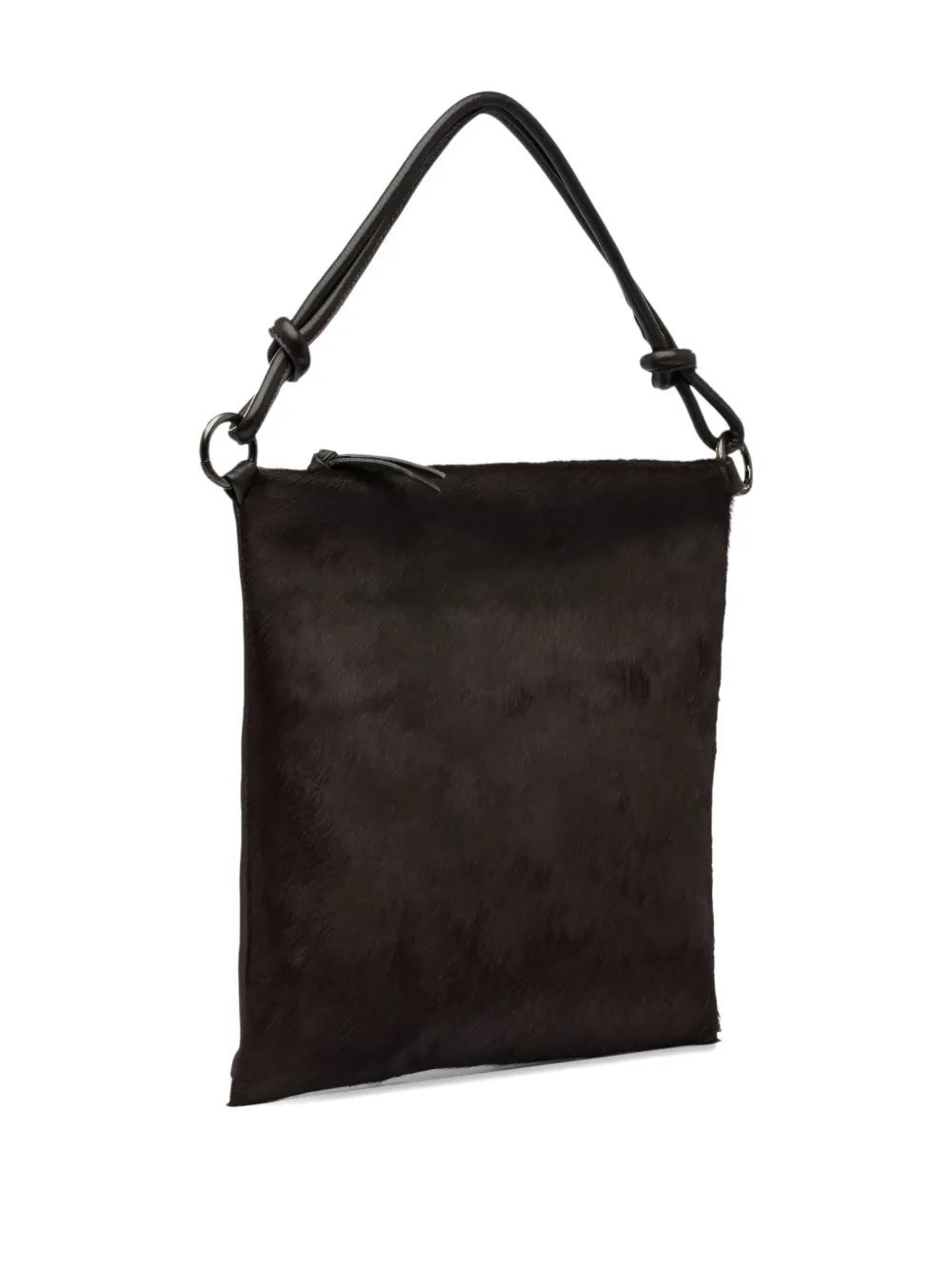 Reptile's House Knotted-handle Calf-hair Shoulder Bag In Brown