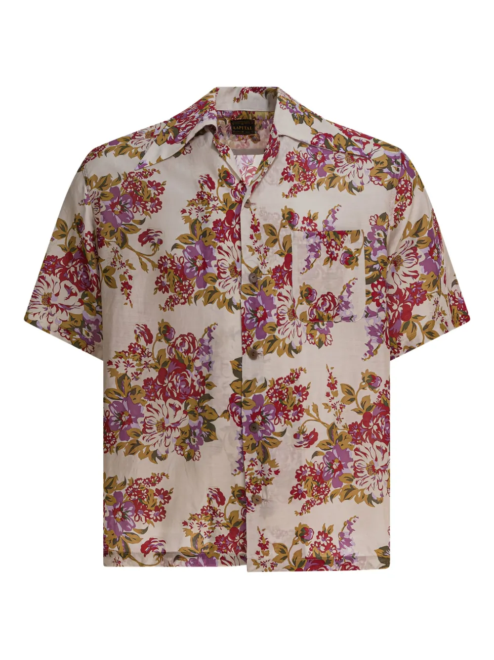Kapital Floral-print Short-sleeve Shirt In Neutral