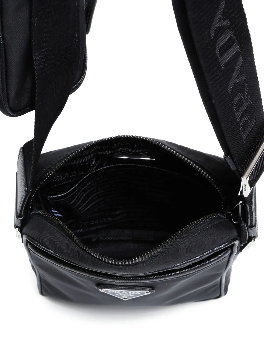 Pre-owned Prada 2015-2025 Re-nylon Shoulder Bag In Black