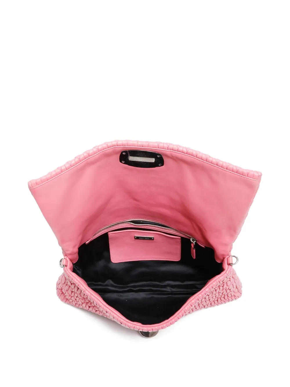 Pre-owned Miu Miu 2010s Matelassé Crystal-embellished Shoulder Bag In Pink