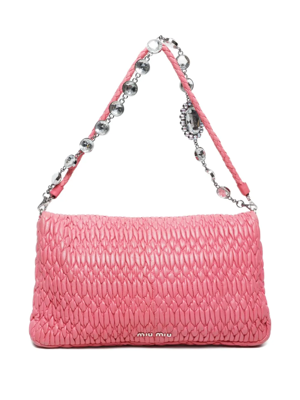 Miu Miu Pre-Owned 2010s matelassé crystal-embellished shoulder bag | Pre-Owned | Image 2