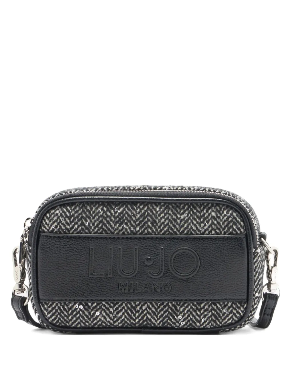 Liu •jo Small Chevron Bag With Sequins In Black