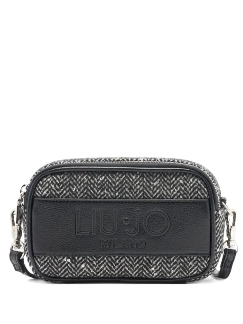 LIU JO mini sequin-embellished herringbone cross-body bag