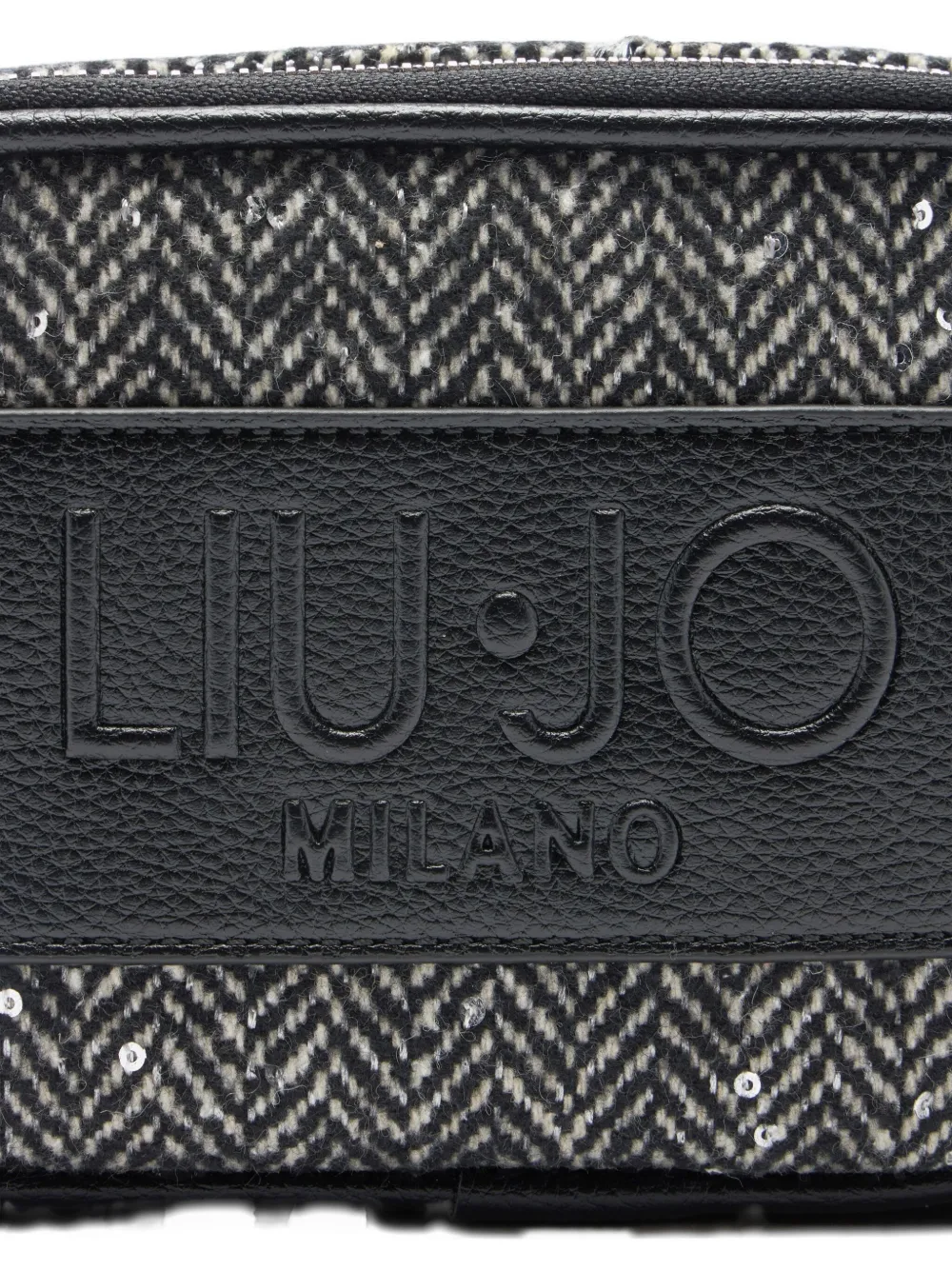 Liu •jo Small Chevron Bag With Sequins In Black