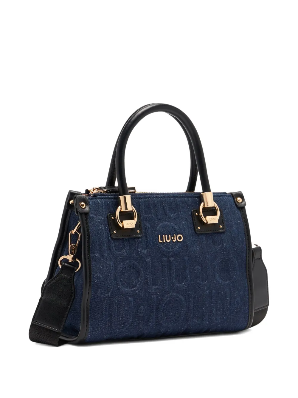 LIU JO small logo-embossed denim tote bag | Image 2