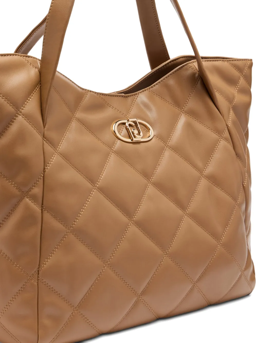 Liu •jo Large Quilted Tote Bag In Brown