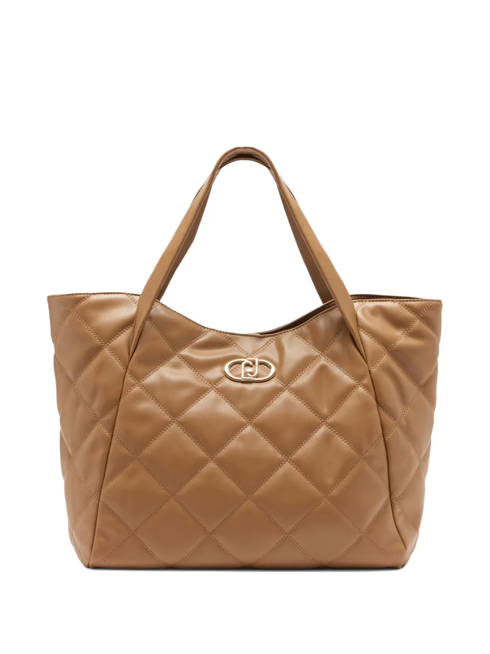 LIU JO large quilted logo-plaque tote bag | Brown | Image 1
