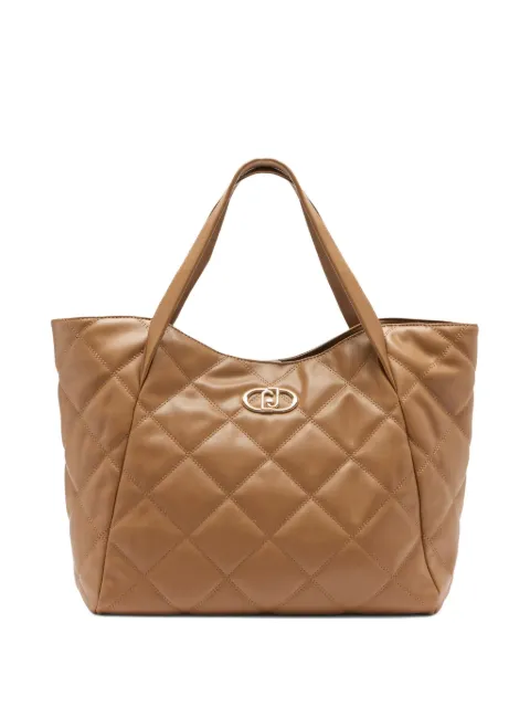 LIU JO large quilted logo-plaque tote bag