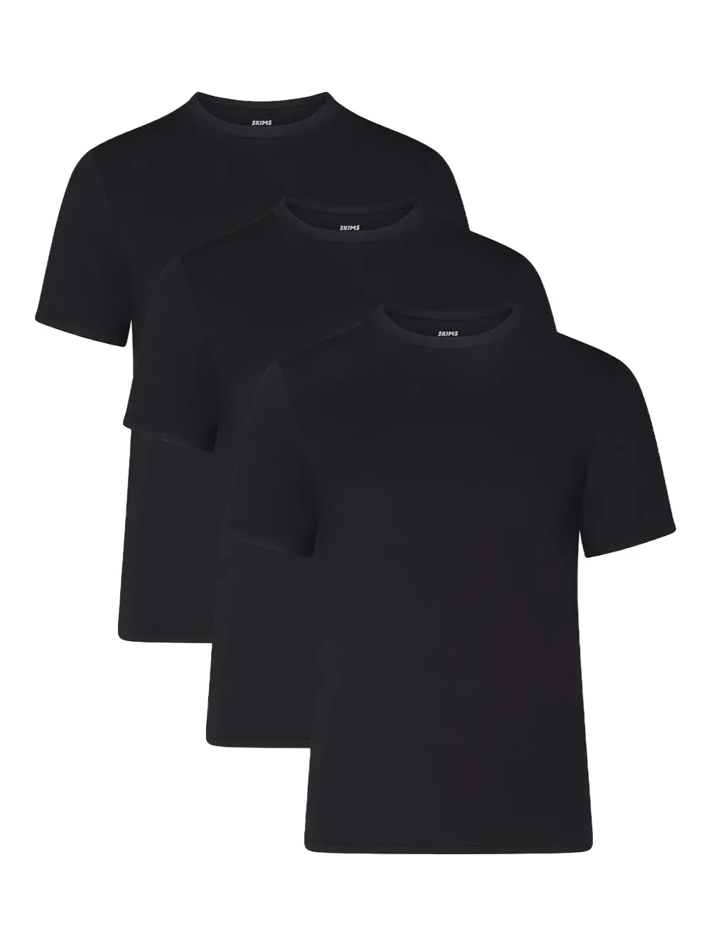 Skims crew-neck T-shirt (pack of three) | Black | Image 1
