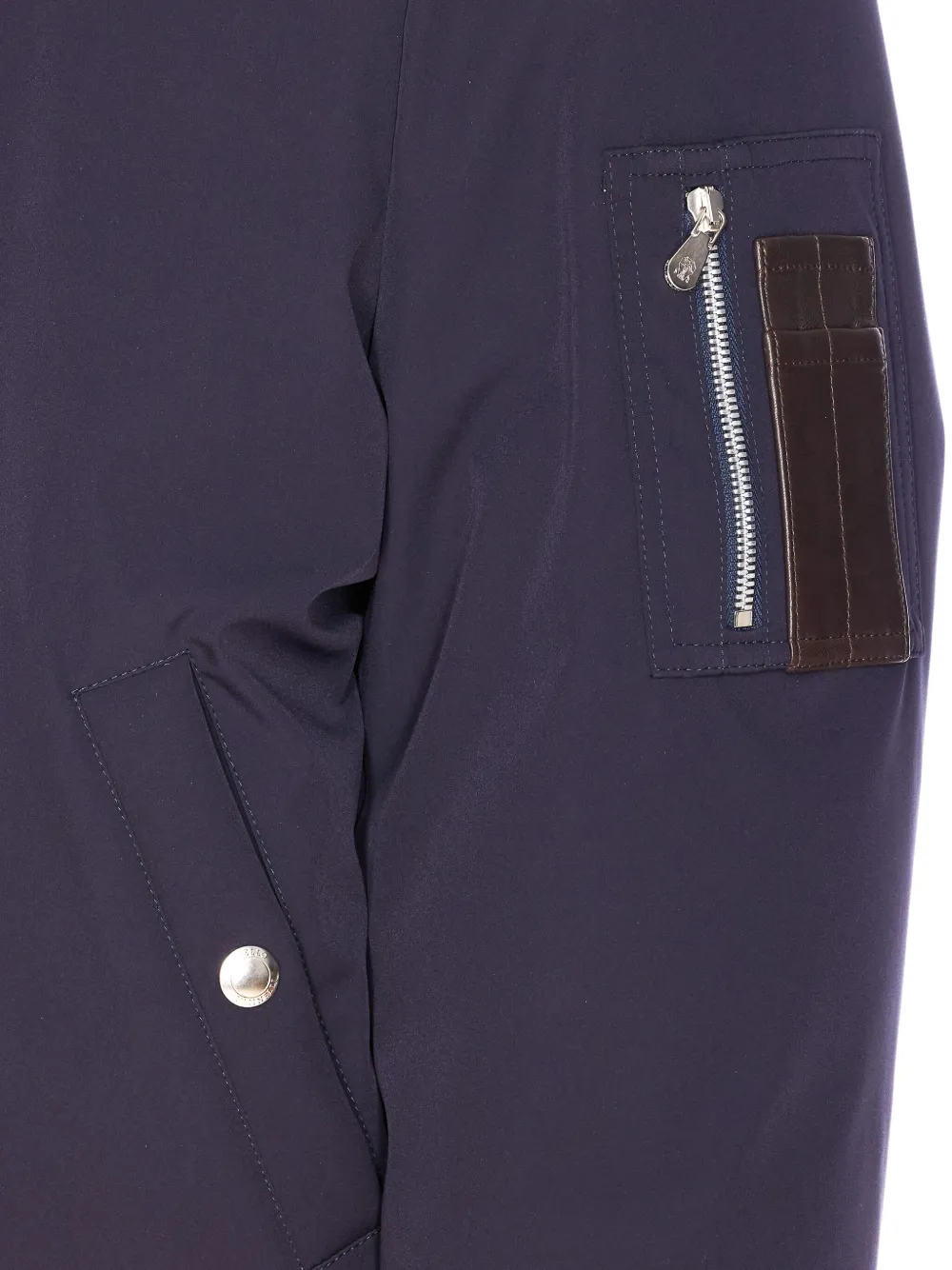 Brunello Cucinelli Gewatteerd jack met lammy kraag Blauw