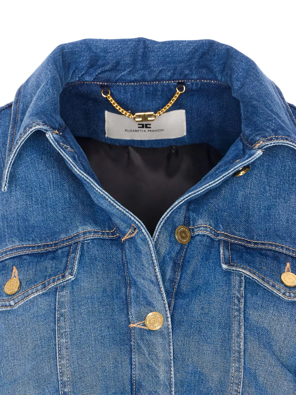 Elisabetta Franchi Denim jack Blauw