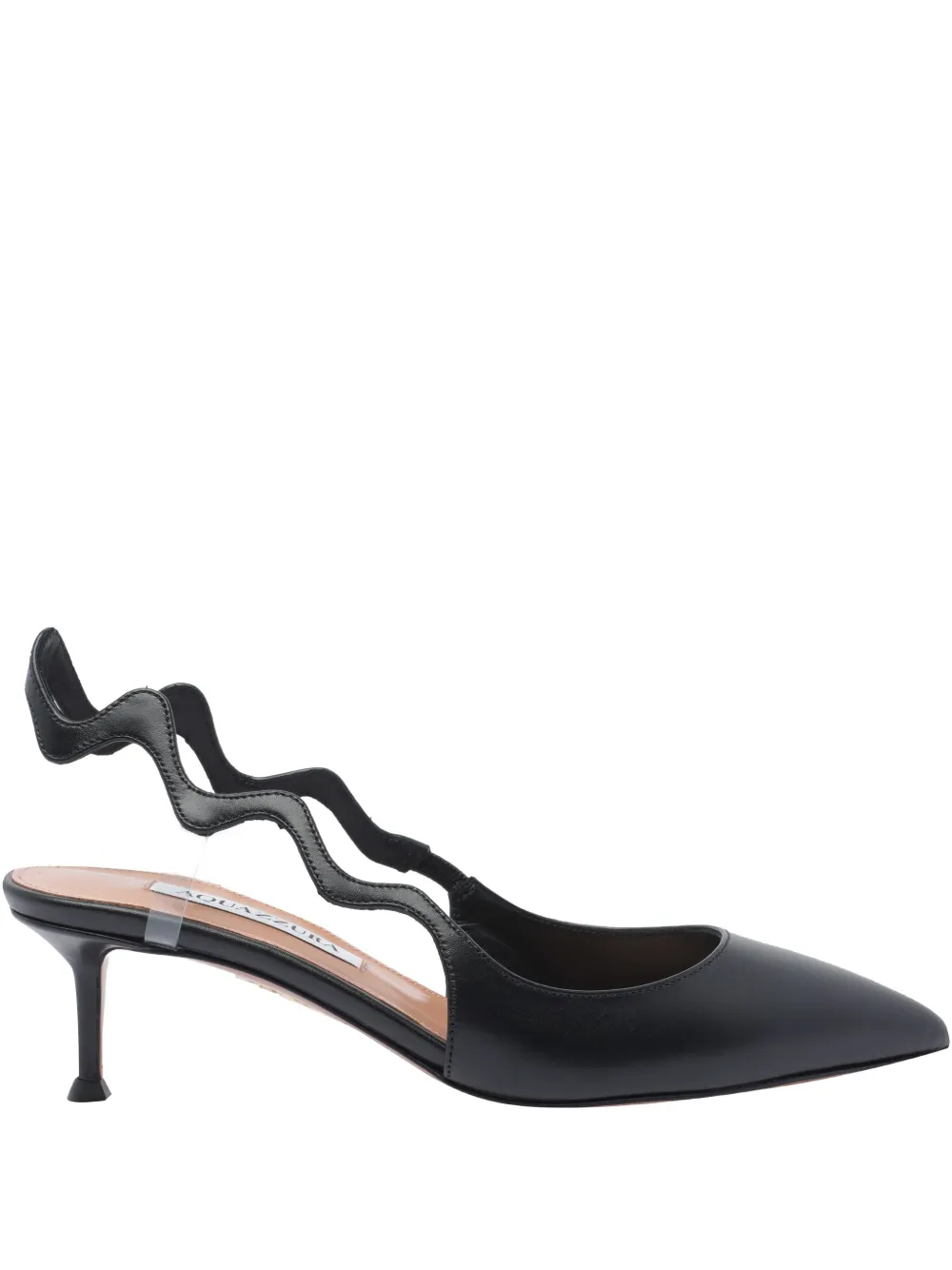 Aquazzura Wave-detail Slingback Pumps In Black