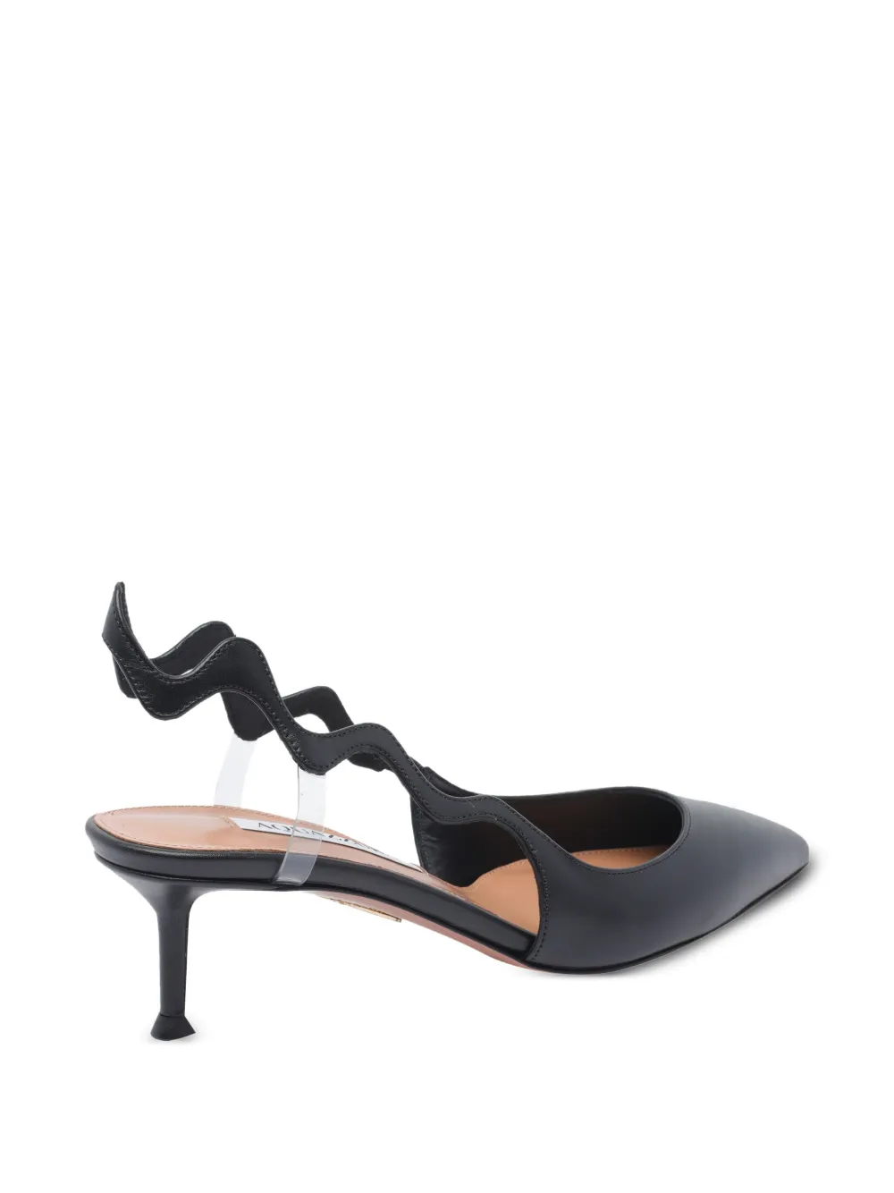 Aquazzura Slingback pumps met golvend detail Zwart
