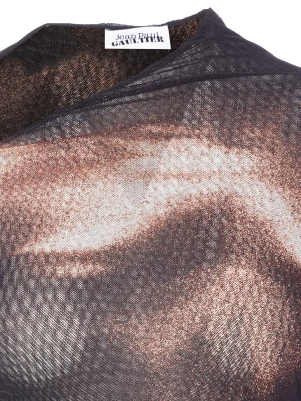 Jean Paul Gaultier　アシンメトリートップス Jean Paul Gaultier The Morphing Pinstripes Top | Black