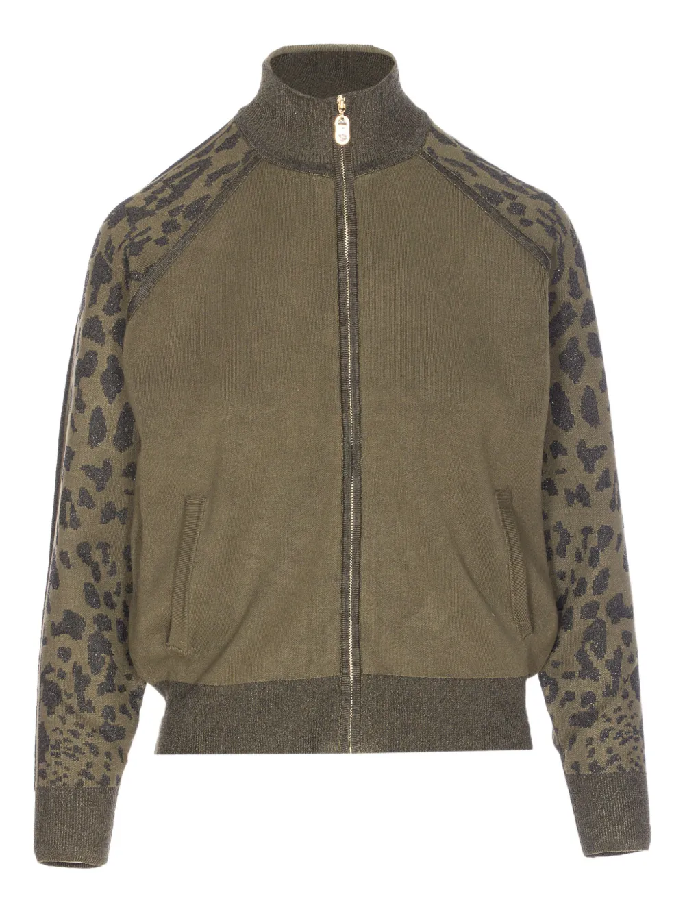 LIU JO leopard-print zipped-front sweatshirt - グリーン LIU JO leopard-print zipped-front sweatshirt - グリーン
