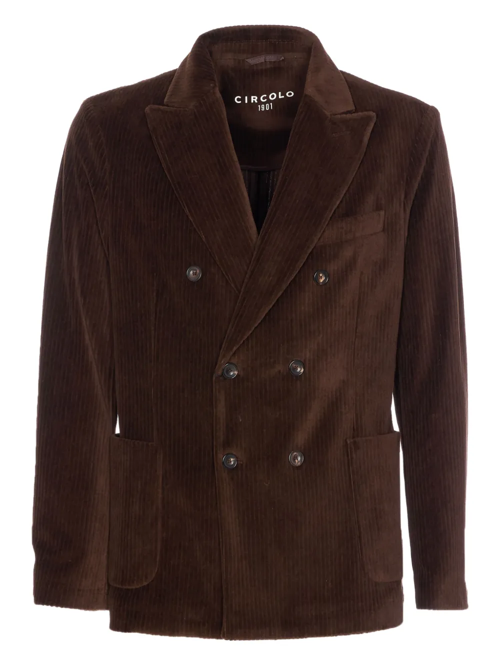 Circolo 1901 corduroy double-breasted blazer Bruin