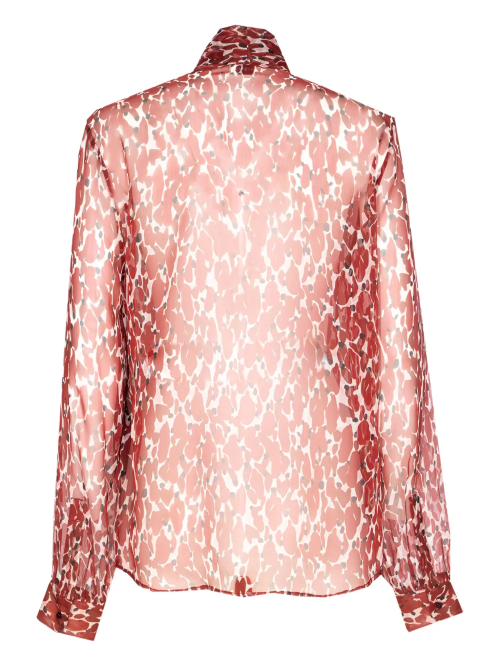 Saint Laurent Blouse met strikdetail en print Rood