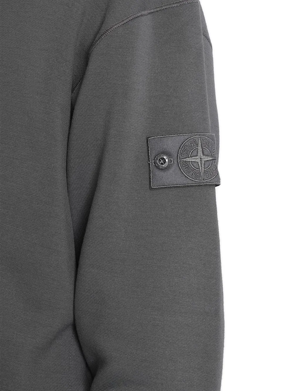 Stone Island Trui met rits en patch Grijs
