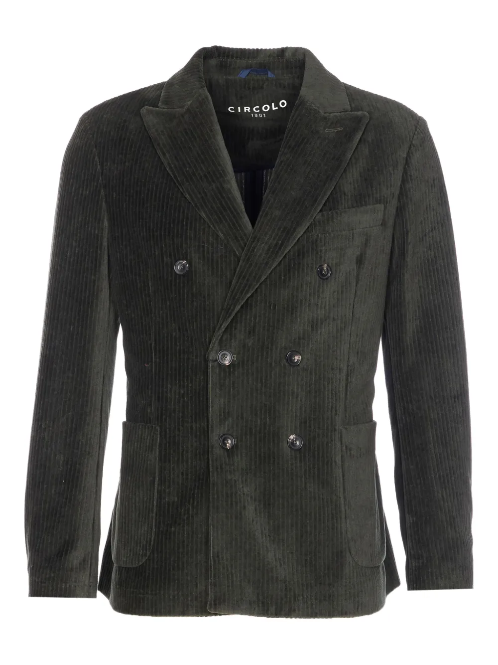 Circolo 1901 Suede Jacket With Button Detailing And Pockets In Green