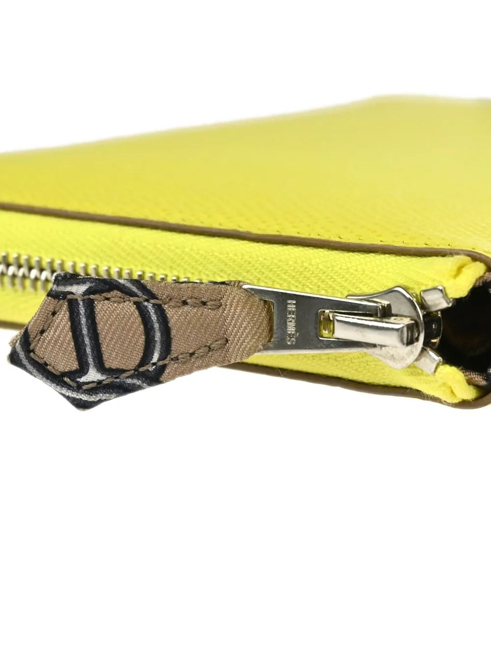 Pre-owned Hermes 2014 Azap Long Wallet In Yellow