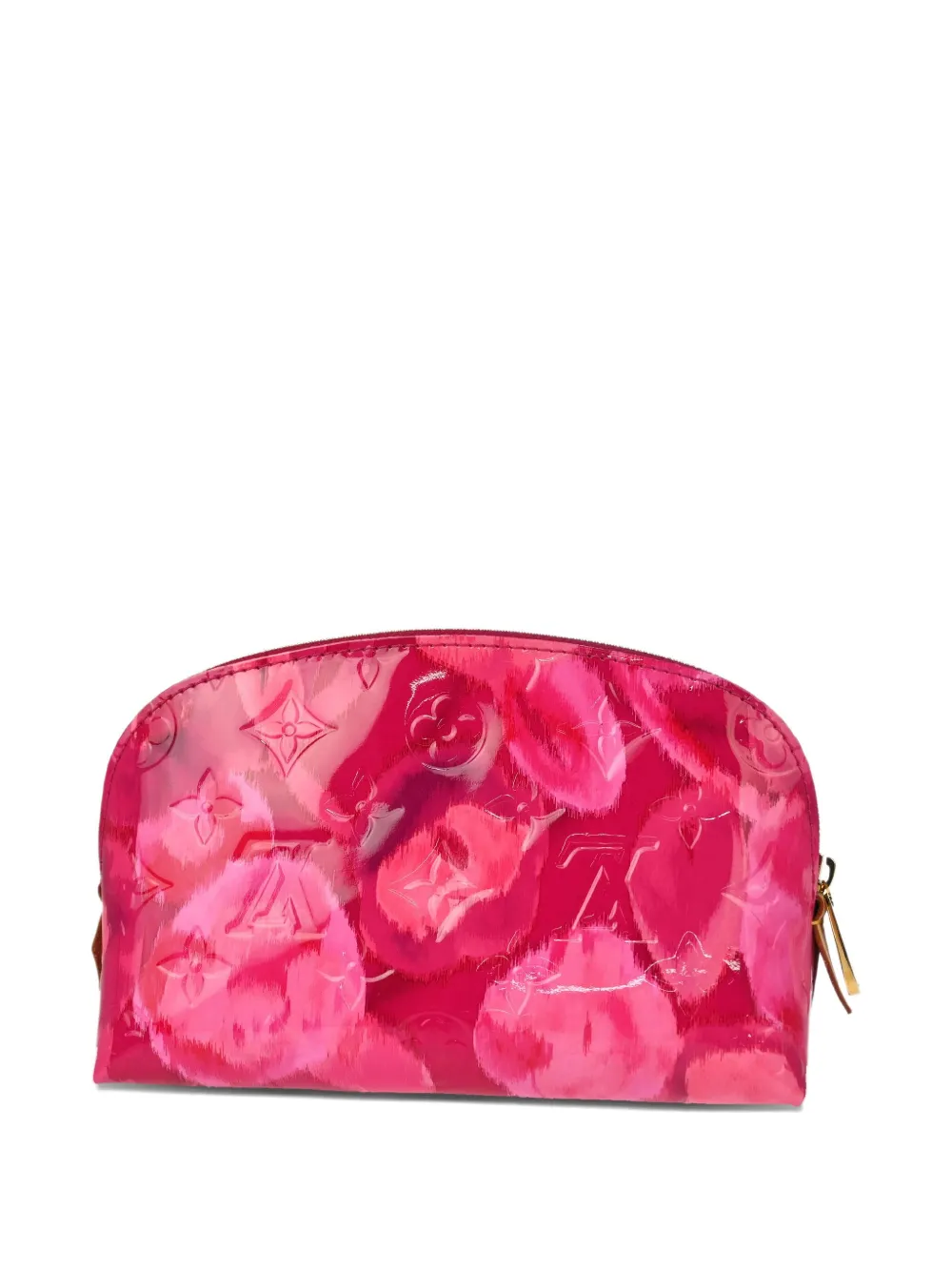 LOUIS VUITTON Pre-owned 2013 Monogram Vernis Ikat Flower Make Up Bag In Pink
