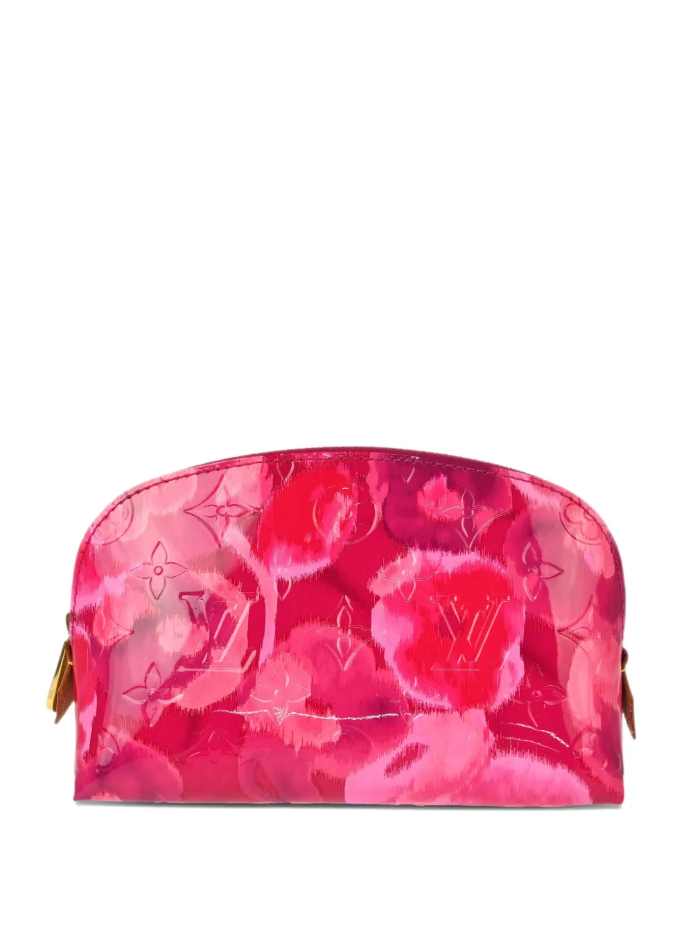 LOUIS VUITTON Pre-owned 2013 Monogram Vernis Ikat Flower Make Up Bag In Pink