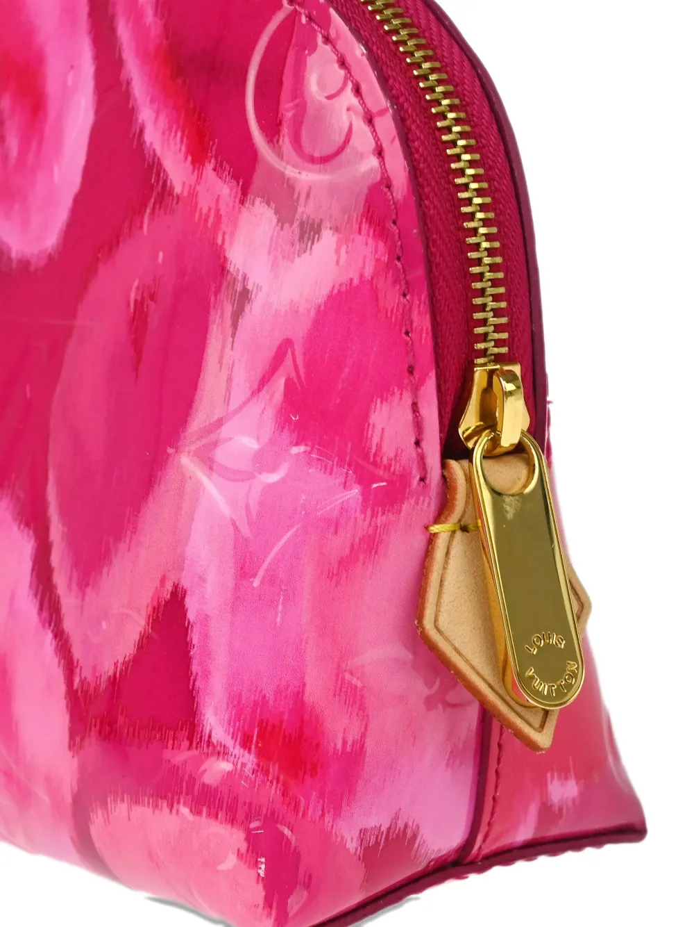 LOUIS VUITTON Pre-owned 2013 Monogram Vernis Ikat Flower Make Up Bag In Pink
