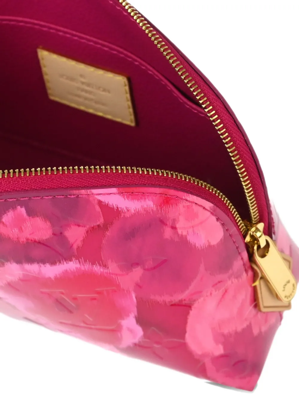LOUIS VUITTON Pre-owned 2013 Monogram Vernis Ikat Flower Make Up Bag In Pink