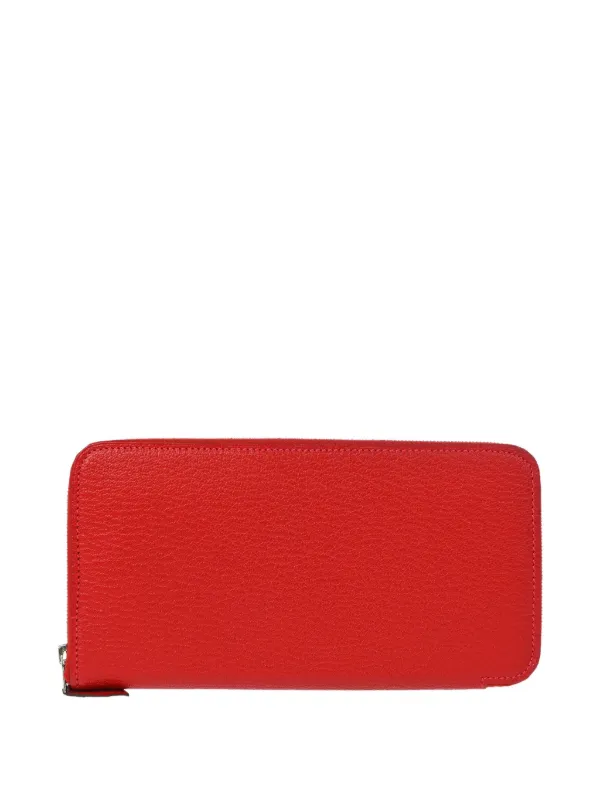 Hermès Pre-owned 2013 Azap Taurillon Clemence Zip-around Wallet in Red