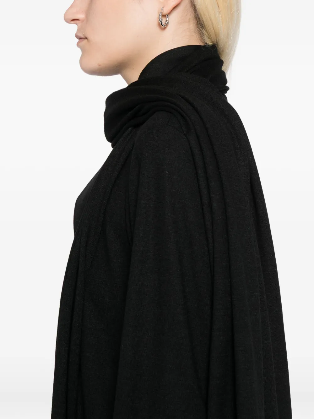 Yohji Yamamoto Wollen blouse met stola Zwart