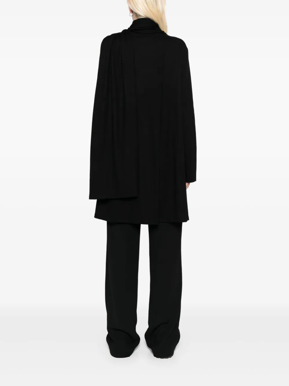 Yohji Yamamoto Wollen blouse met stola Zwart
