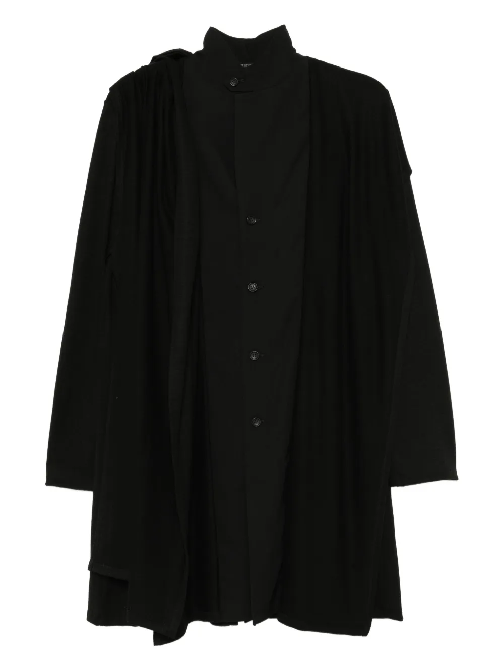 Yohji Yamamoto wool stole detail blouse | Black | Image 1