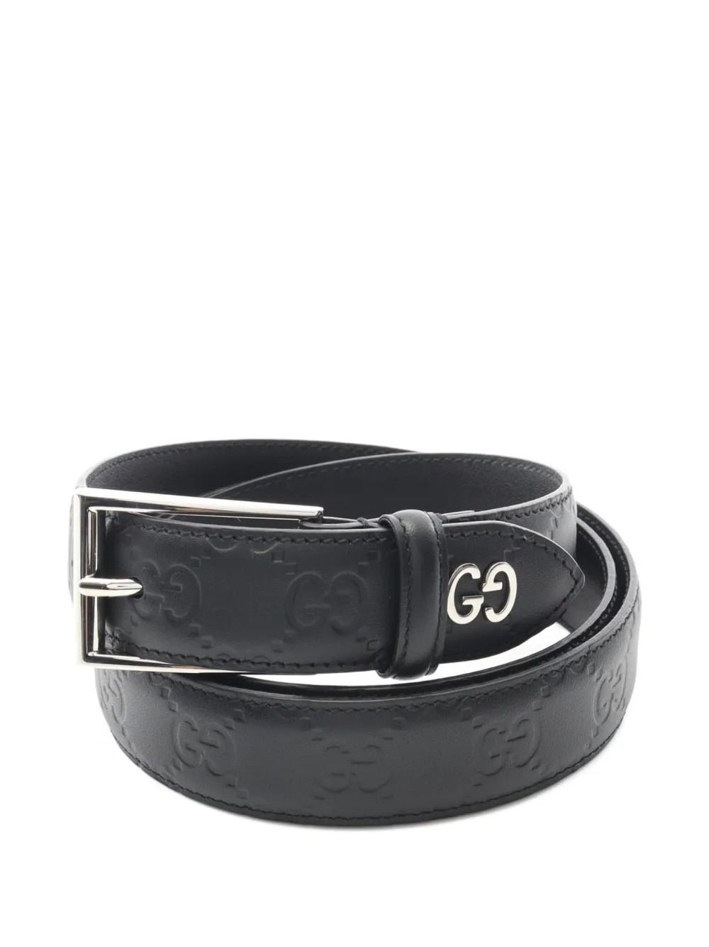 Gucci Pre-Owned 2010s GG-pattern square-buckle belt | Black | Image 1