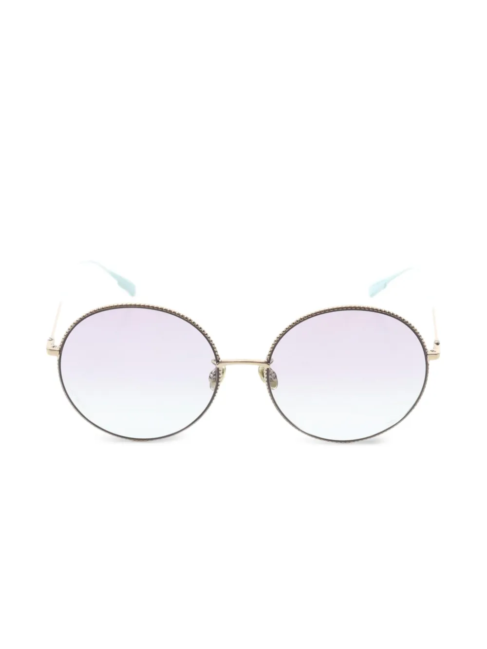 Christian Dior Pre-Owned 2010s ビーズ ラウンドサングラス - ゴールドトーン Christian Dior Pre-Owned 2010s ビーズ ラウンドサングラス - ゴールドトーン