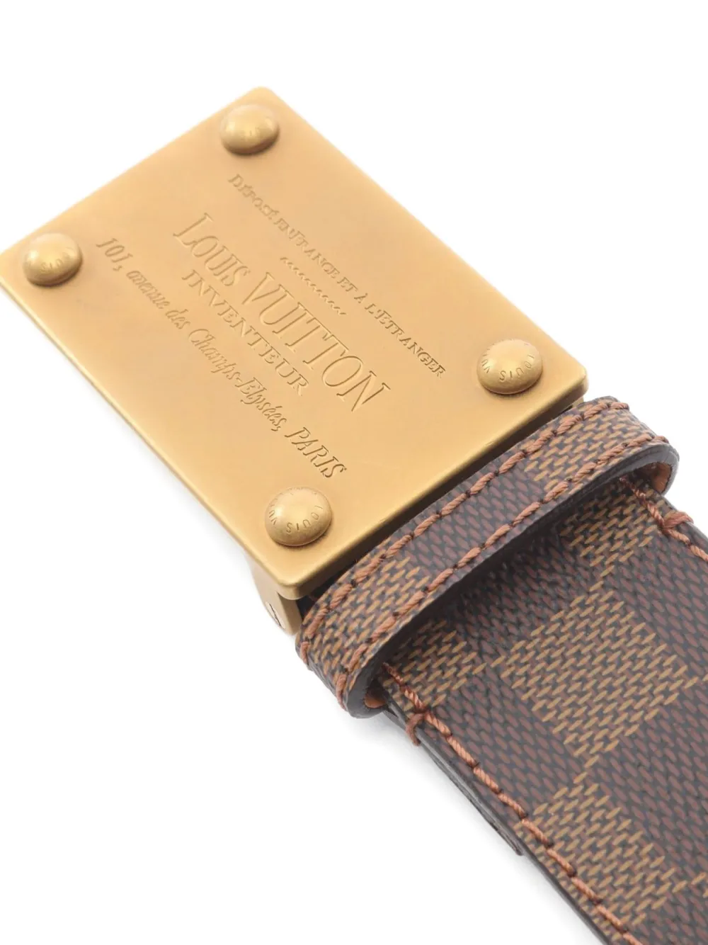 Pre-owned Louis Vuitton 2006 Aventur Belt In Brown