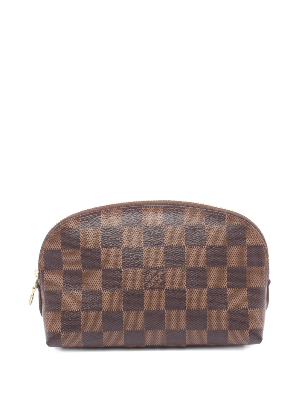 Pre-owned Louis Vuitton 2012 Pochette Cosmetics Makeup Bag In Brown