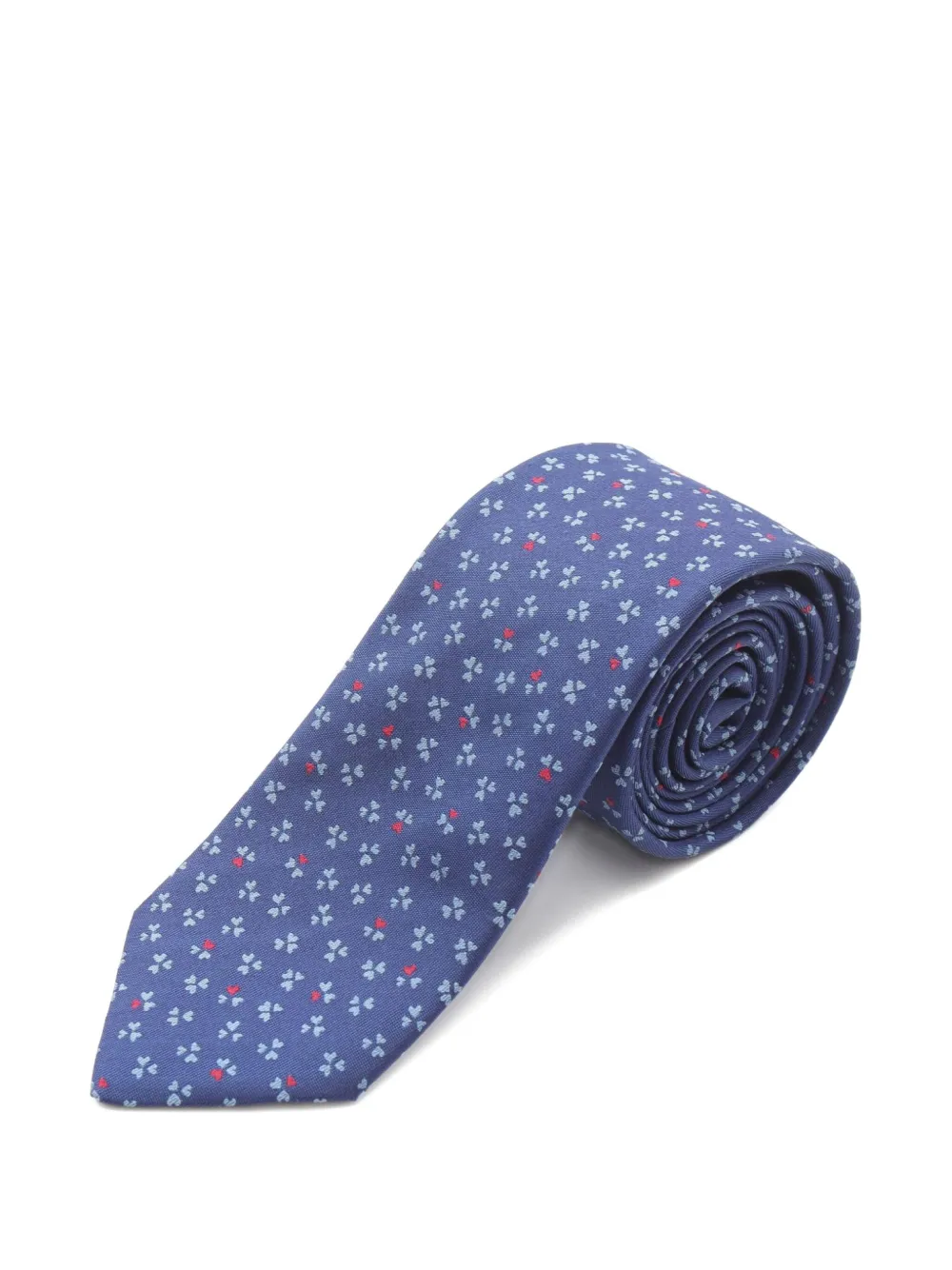 Pre-owned Hermes 2020s Trois De Coeur Silk Tie In Blue