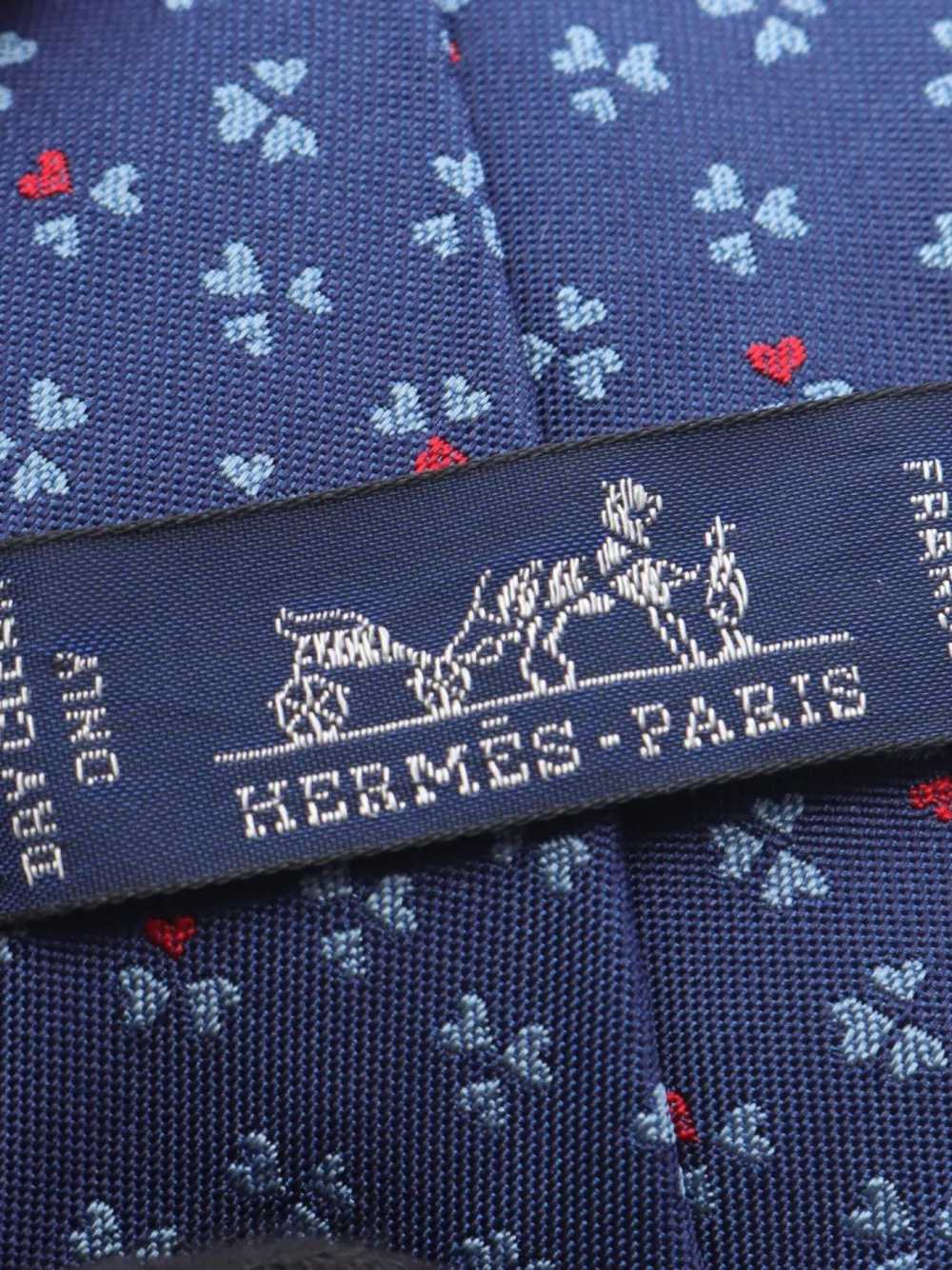 Pre-owned Hermes 2020s Trois De Coeur Silk Tie In Blue