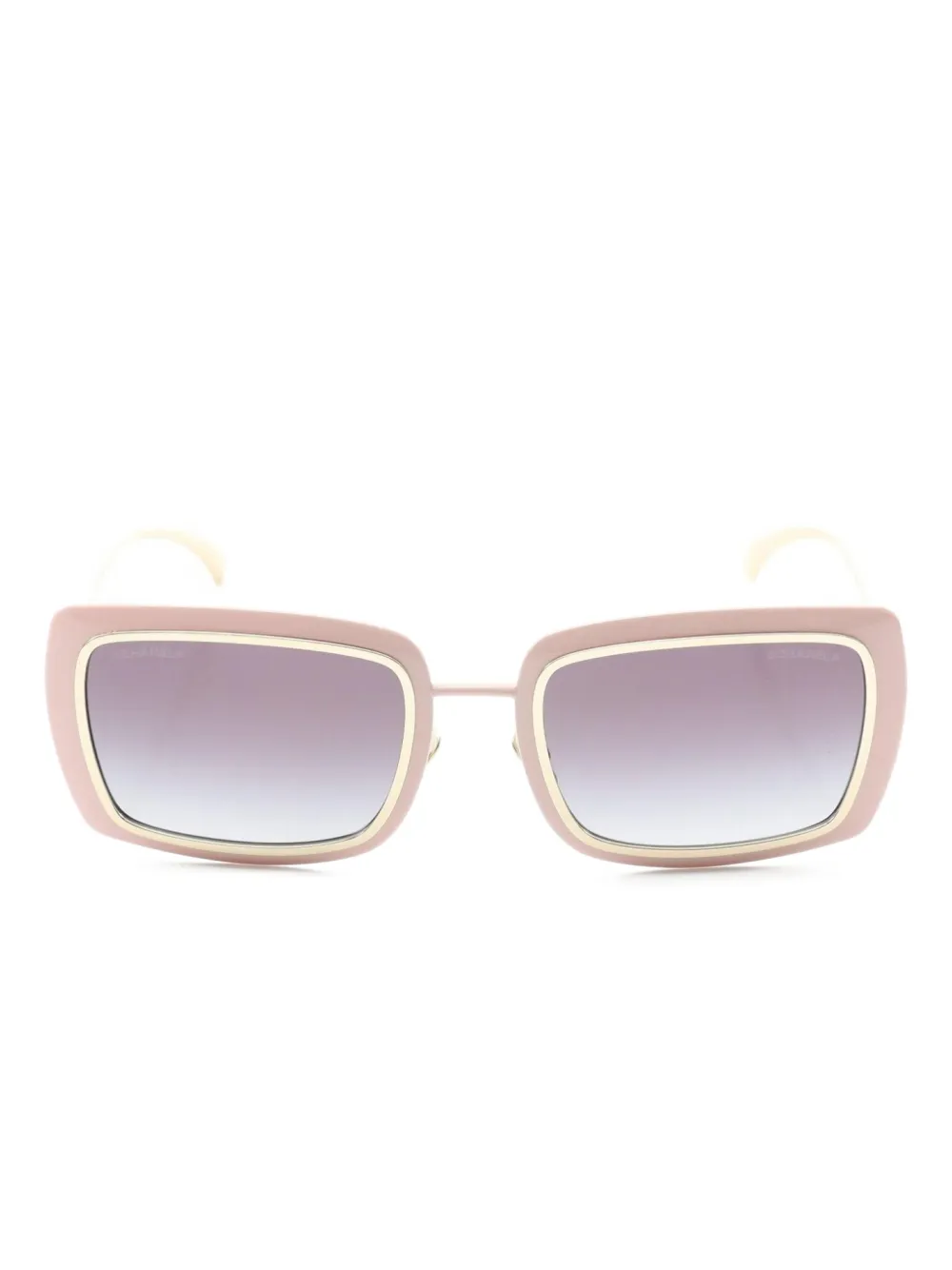 CHANEL Pre-Owned 1986-1988 rectangle-frame sunglasses | Gold | Image 1