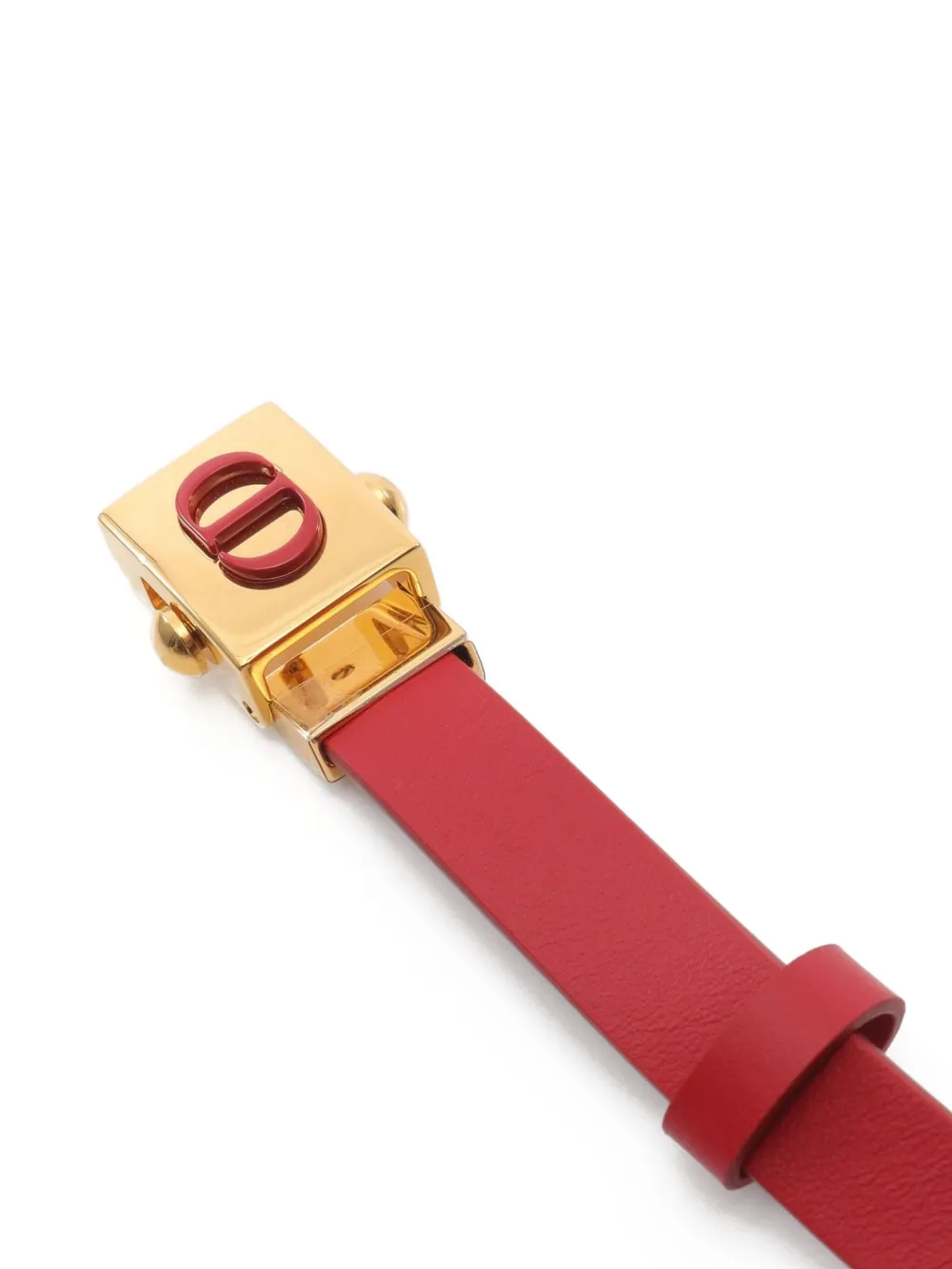 Pre-owned Dior 2010s Cd-logo Leather Belt In Red