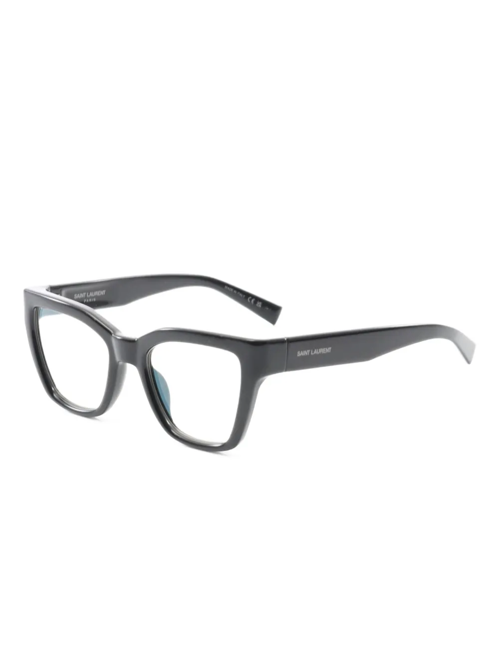 Pre-owned Saint Laurent 2010s Rectangle-frame Glasses In Black