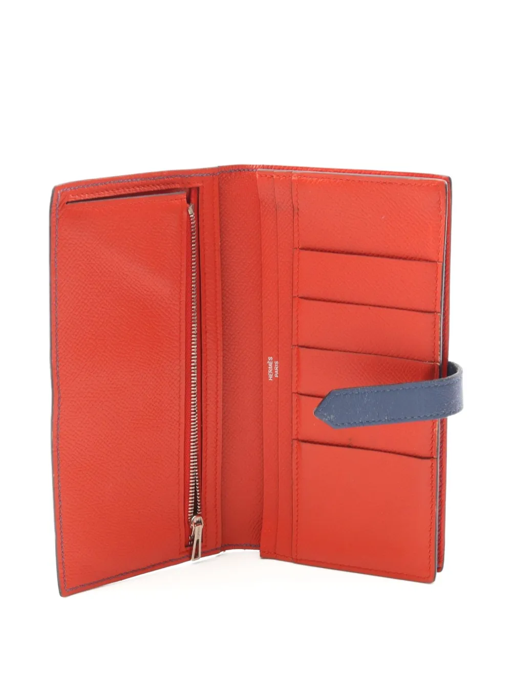 Pre-owned Hermes 2018 Bear Souffle Bi-fold Wallet In Blue